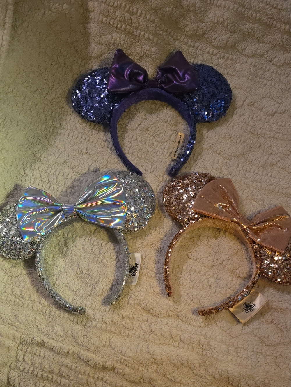 Disney Sequin Minnie Ear Headbands - Silver, Rose Gold, Purple Potion